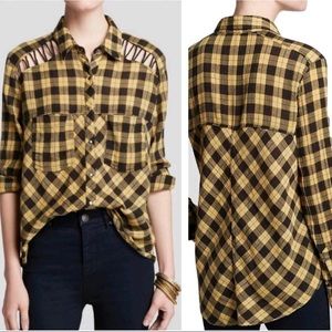Free People Gauzy Plaid Flannel